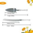 Cake Knife And Server Set Acrylic Stainless Steel Faux Crystal Handle White