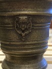 Antique Heavy Solid Brass Mortar And Pestle Large Pharmacy Apothecary 1800s 