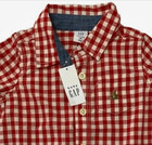 Nwt Gap Baby Boys 3-6 Months Red Gingham Check Button-up Shirt