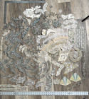 Beaded Applique Lot Vintage White Silver  Encajes De Trajes De Santo Blanco 100 