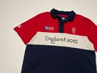 England Rugby Shirt Mens L Blue White Red World Cup 2015 Rose Logo Festival Top
