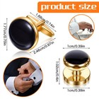 Qianyu 8 Pcs Cufflinks For Men Stainless Steel Tuxedo Studs Classic Black Cuffli