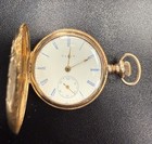 1908 Elgin Pocket Watch 14k Kwc Gold Hunter Case Grade 320 Model 2 7j 0s Runs