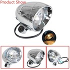 Chrome Motorcycle Fog Light Turn Signal Passing Driving Spot Set Kit Lights