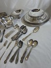 Huge 28 7lb Vintage Silverplate Serving Ware Flatware Estate Lot Rogers Oneida