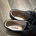 Dadawen Women   s Wingtip Oxford Flats Black white Faux Leather Lace-up 8 Size