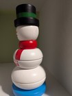 Melissa   Doug Snowman Wooden Stacker Toddler Toy Stacking Rings Winter
