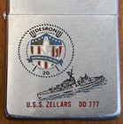 1950s  Vintage Zippo Us Navy Uss Zellars Dd 777     Pat 2517181