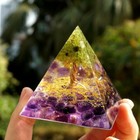 Amethyst Gemstone Orgone Pyramid Healing Energy Generator Reiki Large Orgonite