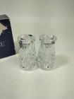 Towle Pelagia Full Lead Crystal 3  Stoppered Salt   Pepper Shakers Austria