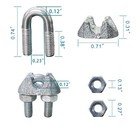 20 Pcs Wire Rope Clamps 1 8 Inch Zinc Plated Cable Clamp Set