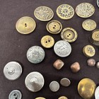 Vintage Mixed Button Lot Metal Brass   More Lot Of 85 Many Sizes Some Pairs