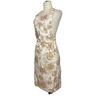 April Cornell Floral Kitchen Apron Cream Gold 100  Cotton Pocket Adjustable