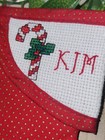 Cross-stiched kim personalized Handmade Christmas Stocking W  Candy Cane new 