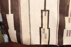 Antique Navajo Large Blanket Serape Rug Native American 76   x67    Striped Vintage