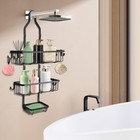 No Drilling Bathroom Hanging Shelf Organizer  Rustproof Shower Caddy With Hooks