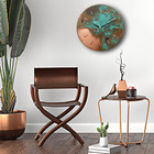 Art Deco Mid Century Modern Farmhouse Patina Metal Copper Wall Clock Wall Decor