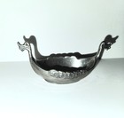 Pair Of Vintage Norwegian Pewter Viking Norge Ship Salt Cellar