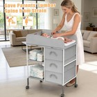 Baby Changing Table With Wheels  Portable Diaper Changing Station With 5-leve   