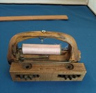 Vtg Antique Wooden  Weaving Loom Thread Ribbon Label Shuttle Bobbin 