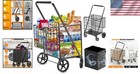 Heavy-duty 455lbs Folding Shopping Cart - Large Dual Basket With Waterproof L   