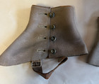 Vintage Wool 4 Button Leather Strap Spats