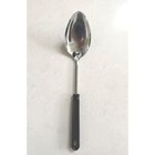 Ekco Vintage 12  Serving Spoon Stainless Steel Black Plastic Handle Made In Usa
