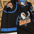 San Diego Gulls Jersey Mens 54 Xl Black Orange Ahl Long Sleeve Big Logo Adult