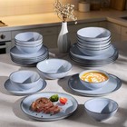 Stoneware Dinnerware Sets For 6  18 Piece Ceramic Dinner Dishes Set  Irregular