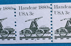 Us Stamps Scott 1898 3c Plate Number Coil Of 5 Plt 3 Handcar Of The 1880 s M nh