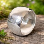 Solid 925 Sterling Silver Wide Band And Statement Handmade Smooth Thick Ring