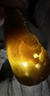 Large Vintage Natural Carved Honey Jade Foo Dog Pendant 18k Gold Bail 60 46g