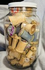 Jar Of Vintage Wooden Spools  Approximately 74