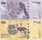 Congo 10000 20000 Francs 2022 P 103 104 Unc Set 2 Pcs