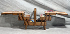 Vintage Wooden Accordion Sewing Box Art Deco Design Fold Out Mid Century Modern