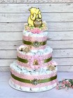 3 Tier Winnie The Pooh Diaper Cake Baby Shower Girl