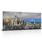 Seattle Wall Art City Skyline Picture Black And White Blue Wall Decor For