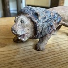 Antique German Black Forest  Wood Carved Lion-5   long-incredible Detail texture