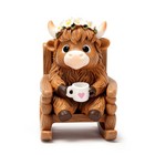 Highland Cow Figurine - Rustic Desk Decor  Unique Gifts For Women  Resin Accent