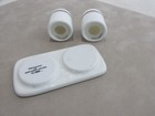 Northwest Airlines Vtg Salt Pepper Set Tq Trader Made Expressly White Red Gold