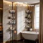 Shower Caddy Tension Pole 4-tier Corner Rustproof Bathroom Organizer Adjustable