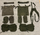 Vintage British Pattern 1958 Lot Canvas Ammo Pouches Equipment Belts Suspenders