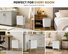 4 Gallon Trash Can With Lid Plastic Wastebasket Gold Legs Bedroom Office Home