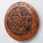 Large Moon Pentacle Plaque - Wood Finish - Dryad Design Pagan Wicca Pentagram