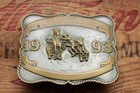 Vintage Wild West Show 1993 Western Cowboy Trophy Belt Buckle