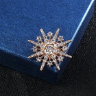 Men   s Starburst Crystal Brooch Pin Gold Luxury Suit Lapel Jewelry Gift
