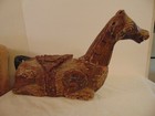 Antique Horse Figurine 1700 s Ancient 16 x 3-1 2  Wood Hand Carved Rare