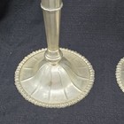 Pair Vintage Silver Plated Brass Trumpet Tulip Vases 15    India Boho Hollywood