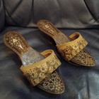 Amazing Antique Ottoman Empire Slippers-wood W  Mother-of-pearl Inlay-18 19th C 