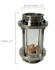2  Stainless Tri Clamp Glass Reflux Column Section With Copper Bubble Plate